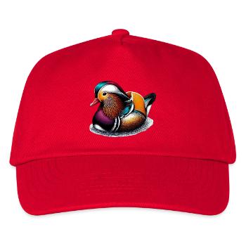 Mandarinente - Kinder Basecap - Rot - Vorne
