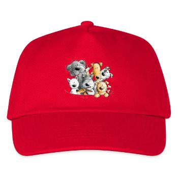 Hunde Hundehaufen Hund Rudel - Kinder Basecap - Rot - Vorne