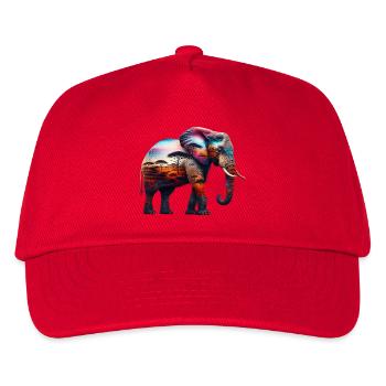 Elefant - Kinder Basecap - Rot - Vorne
