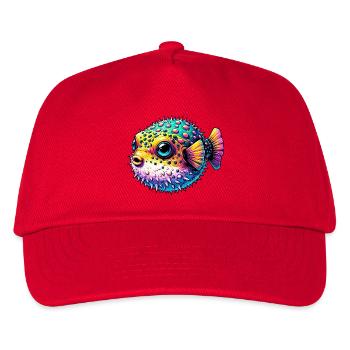 Kugelfisch - Kinder Basecap - Rot - Vorne