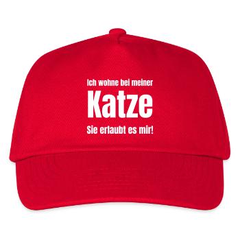 Katze als Mitwohner - Kinder Basecap - Rot - Vorne