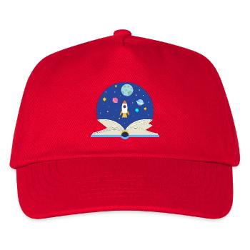 Open Book with Space Scene, Imagination and Advent - Kids’ Baseball Cap - red - Front