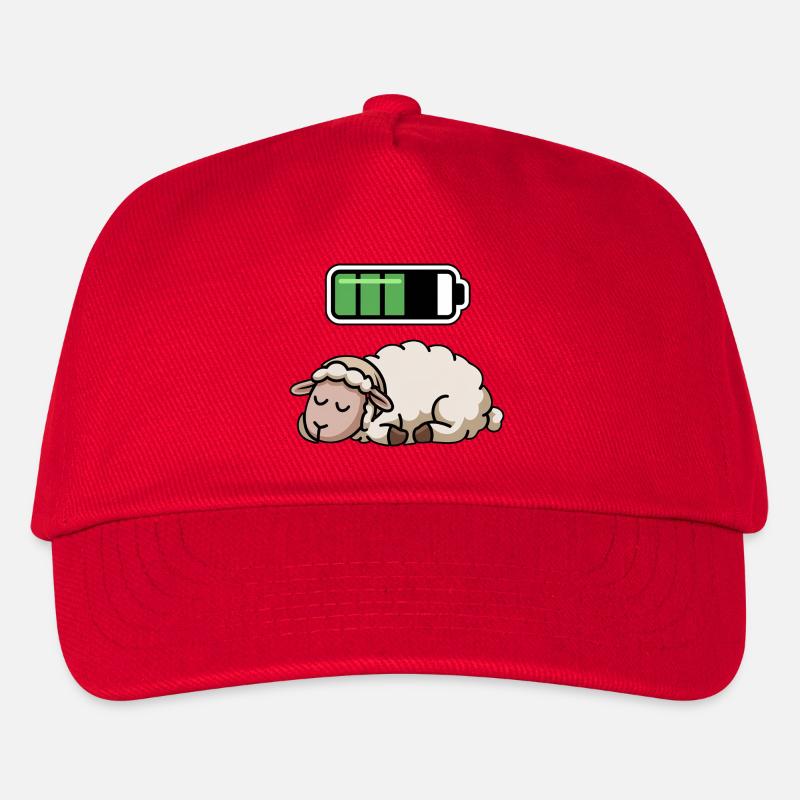 Sheep Sleeping Recharging Night Bedtime - Kinder Basecap - Rot