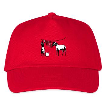 Funny Zebra Stripes - Kids’ Baseball Cap - red - Front