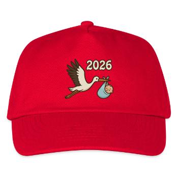 Cigogne avec enfant trouvé dans son bec 2026 - Casquette de baseball Enfant - rouge - Devant