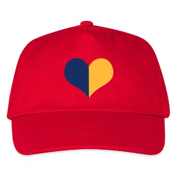 Upper Lusatia - blue yellow heart - Kids’ Baseball Cap - red - Front