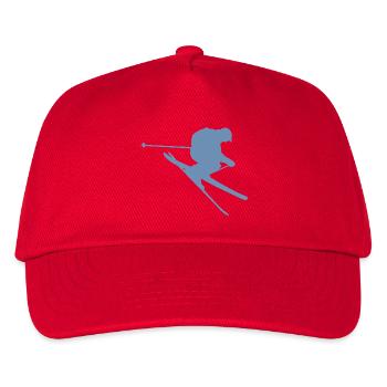 Skier Silhouette im Sprung - Kinder Basecap - Rot - Vorne
