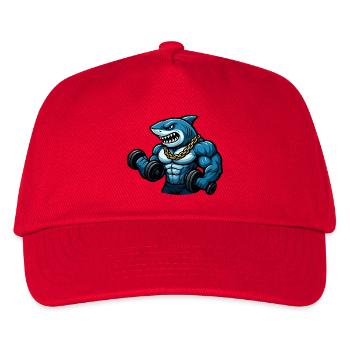 shark bodybuilder comic - Kids’ Baseball Cap - red - Front