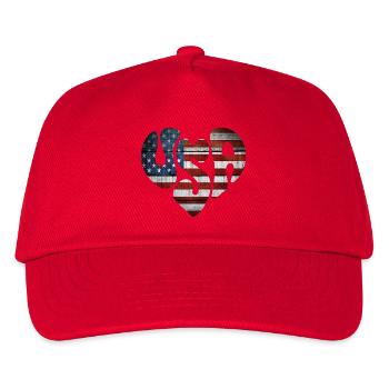 Poignée et Cœur Américain Vintage - Casquette de baseball Enfant - rouge - Devant