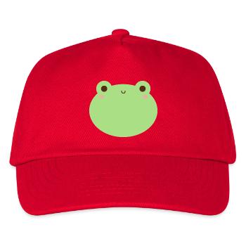Entzückendes Kawaii Frosch Charakterdesign - Kinder Basecap - Rot - Vorne
