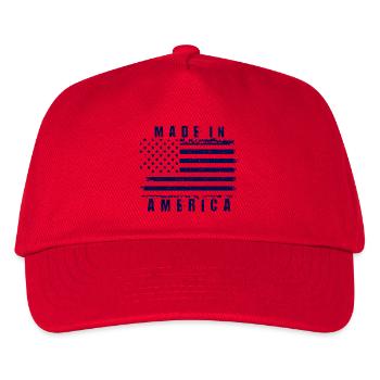 American flag with stylized text - Kids’ Baseball Cap - red - Front