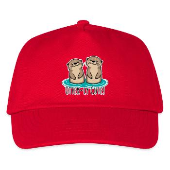 Que de mignonnes loutres ! Amis loutres mignons ! - Casquette de baseball Enfant - rouge - Devant