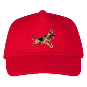 German Shepherd - Cool Low Poly Logo - Kids’ Baseball Cap - red - Front