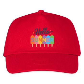 Hallo Sommer - Kinder Basecap - Rot - Vorne