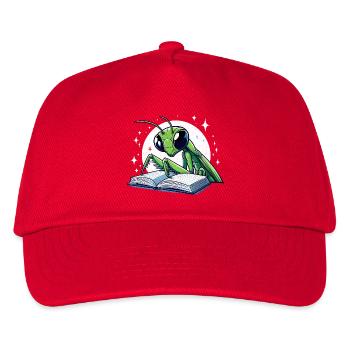 Reading grasshopper in the star book - Kids’ Baseball Cap - red - Front