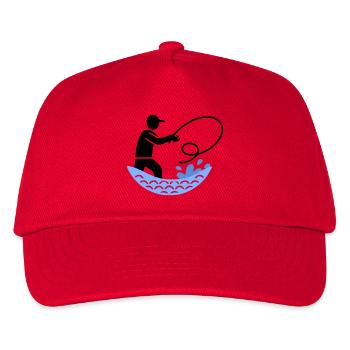Angeln & Fischen | Petri Heil Hobby Logo - Kinder Basecap - Rot - Vorne