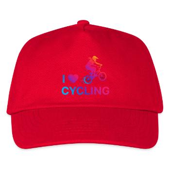 Ich liebe Cycling Heart - Kinder Basecap - Rot - Vorne