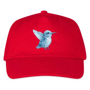 Geometric Blue Humming Bird - Kids’ Baseball Cap - red - Front