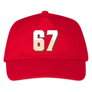 6 7 – Trendy minimalist text design, - Kids’ Baseball Cap - red - Front
