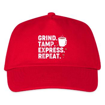 Barista Espresso Kaffee Koffein - Kinder Basecap - Rot - Vorne