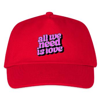 Love Is Enough: Retro Love Typo - Kids’ Baseball Cap - red - Front
