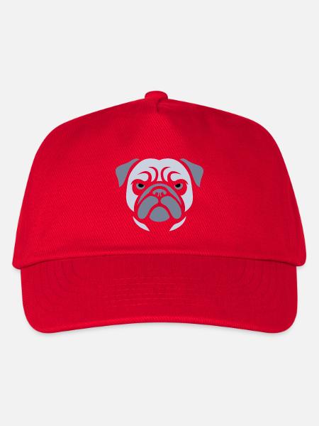 Pug , Dog head - Kids’ Baseball Cap - red