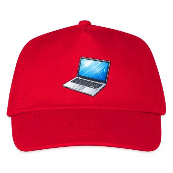 Laptoplicht Blau Neon - Kinder Basecap - Rot - Vorne
