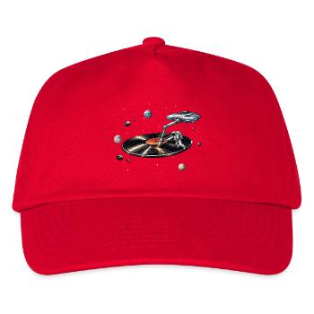 Astronaut as a plate needle in space - Kids’ Baseball Cap - red - Front