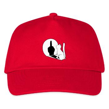 Mirror Cat Middle Finger - Kids’ Baseball Cap - red - Front