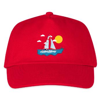 Segelsport auf dem Meer - Kinder Basecap - Rot - Vorne