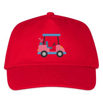 Blauer Golfwagen - Kinder Basecap - Rot - Vorne