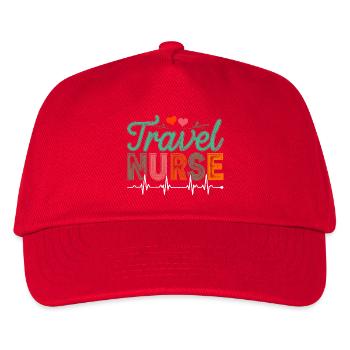 Infirmière itinérante Conception Heartbeat Infirmière voyageuse - Casquette de baseball Enfant - rouge - Devant