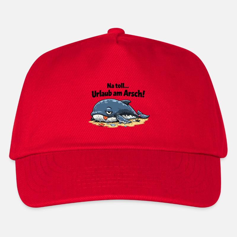 Urlaub am Arsch Walcartoon - Kinder Basecap - Rot