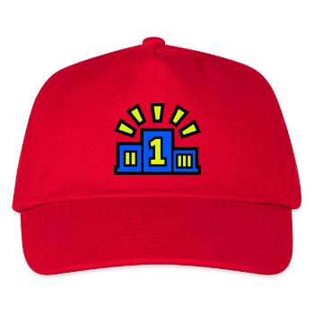 Sieger Podest Platz 1 Champion - Kinder Basecap - Rot - Vorne