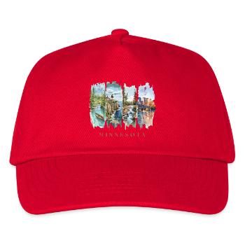 Minnesota Urlaub Travel – Land der 10.000 Seen - Kinder Basecap - Rot - Vorne