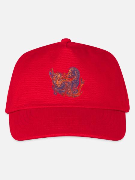 Farbwirbel-Herz Marmormuster - Kinder Basecap - Rot