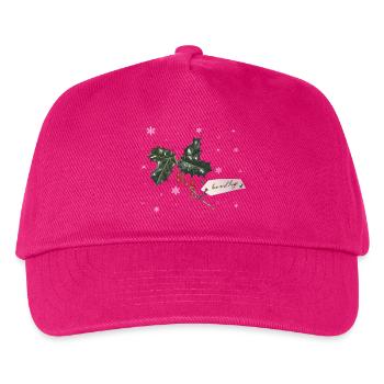 Zweig Christmas Holly mit roten Beeren - Kinder Basecap - Fuchsia - Vorne