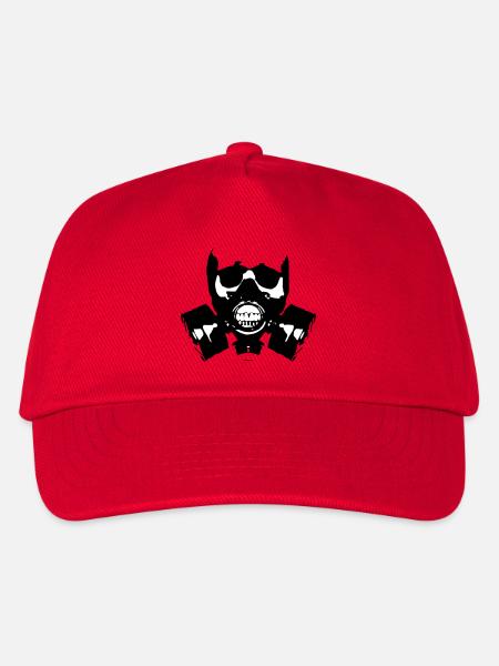 Gasmaske Skullsilhouette - Kinder Basecap - Rot