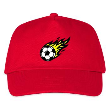 Soccer Flame Ball - Kids’ Baseball Cap - red - Front