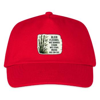 Stark wie Stahl. Ruhig wie ein See. - Kinder Basecap - Rot - Vorne
