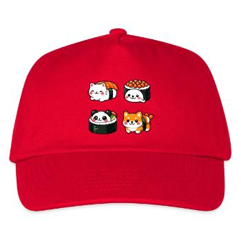 Kawaii Sushi Tierchen Kollektion - Kinder Basecap - Rot - Vorne