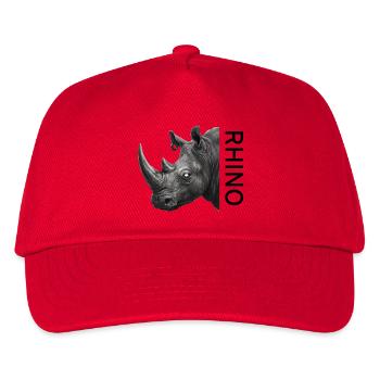 Rhino Portrait Monochrome - Kids’ Baseball Cap - red - Front