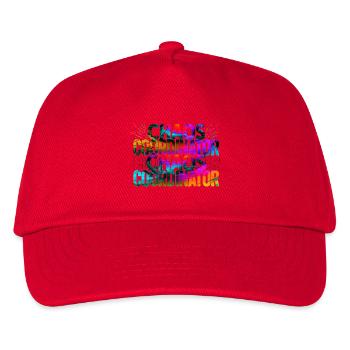 Chaos Coordinator Regenbogen Farbenspruch - Kinder Basecap - Rot - Vorne
