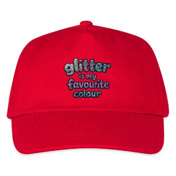 Glitzer ist meine Lieblingsfarbe - Kinder Basecap - Rot - Vorne