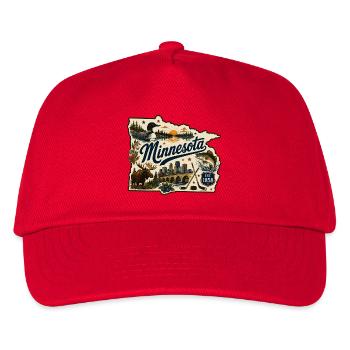 Minnesota Land of 10000 Lakes Vintage Sticker - Kids’ Baseball Cap - red - Front