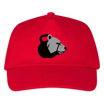 dynamic bear head with kettlebell - Kids’ Baseball Cap - red - Front