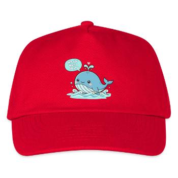 Whale Hello There Cute Print - Kids’ Baseball Cap - red - Front
