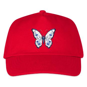 Motif du papillon en fleur bleue - Casquette de baseball Enfant - rouge - Devant