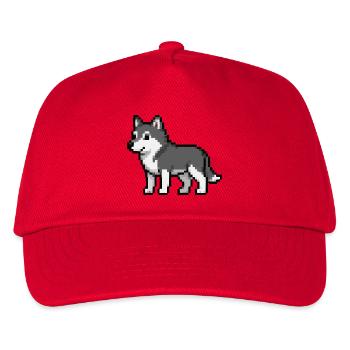 Pixel Wolf - Kinder Basecap - Rot - Vorne