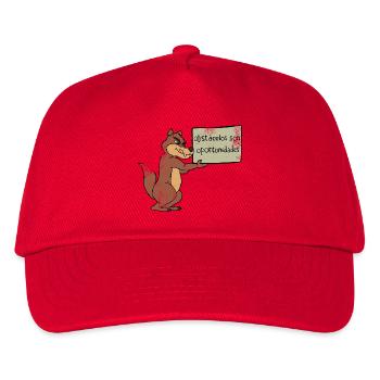 Hindernisse? Nutze die Chance! – Cartoon Wolf - Kinder Basecap - Rot - Vorne